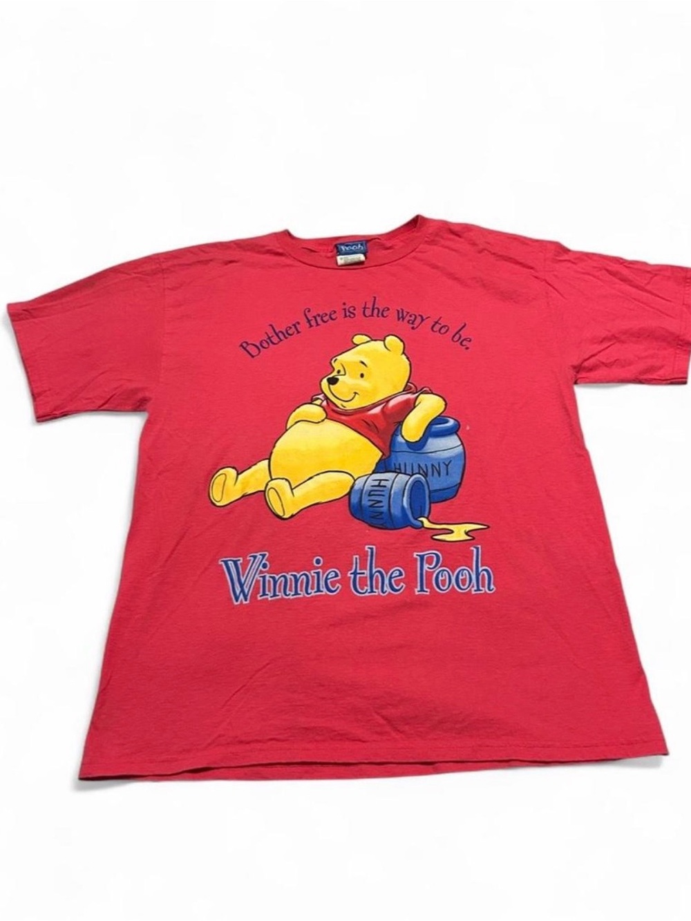 Vintage 90s Men’s Large Winnie the Pooh Bother Free is the Way to Be T-Shirt